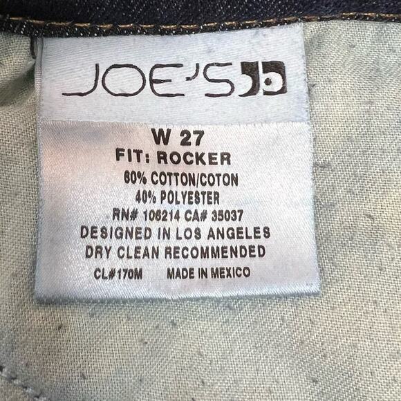 Joe's Jeans Rocker Fit- Flare Leg Low rise size 27 Dark Wash Raw Hem - Picture 8 of 9
